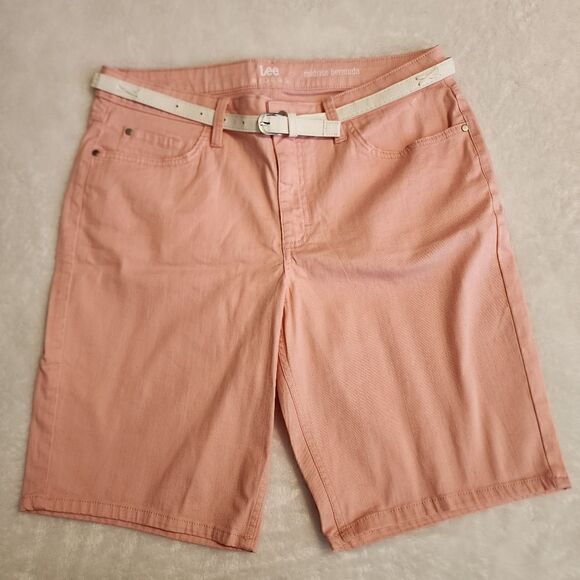Lee Riders Midrise Bermuda Peach Colored Denim Size 12M - Picture 1 of 8